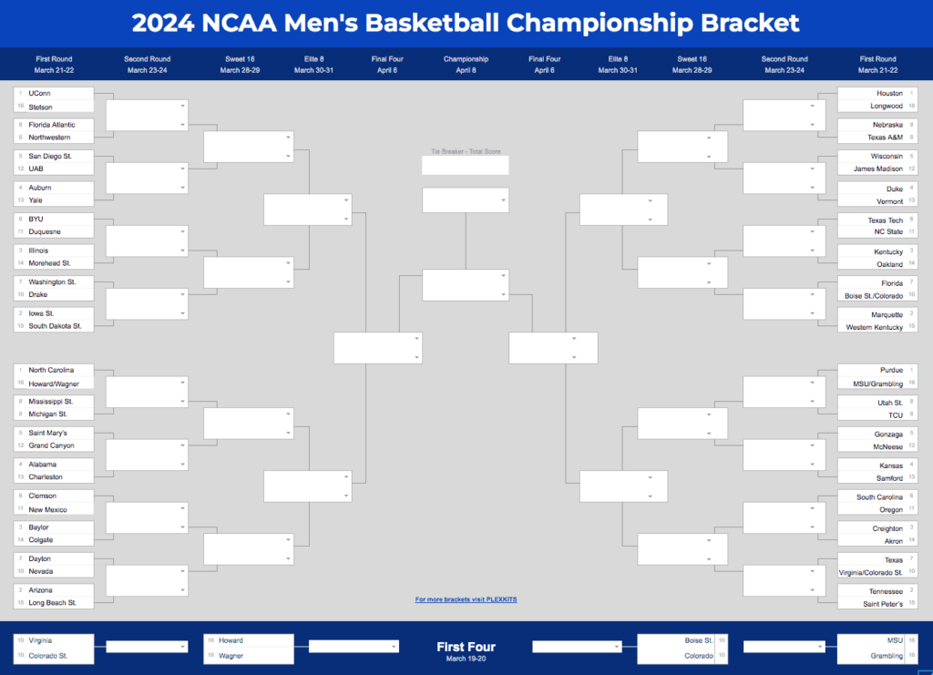 2025 March Madness Bracket (Excel & Google Sheets Template) Inside March Madness 2025 Calendar