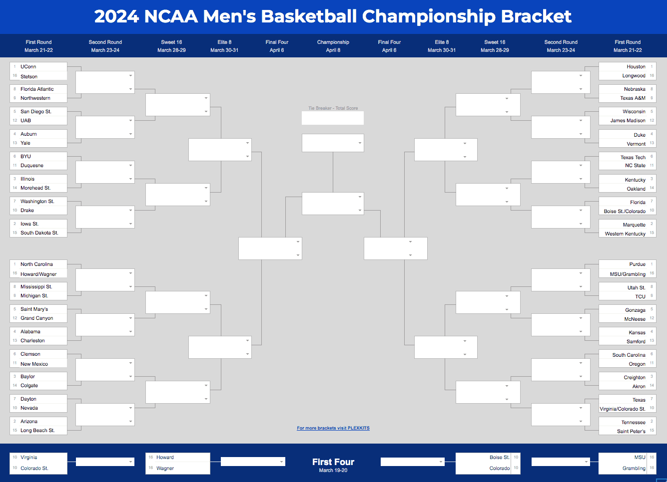 2025 March Madness Bracket (Excel &amp;amp; Google Sheets Template) pertaining to March Madness 2025 Calendar Printable