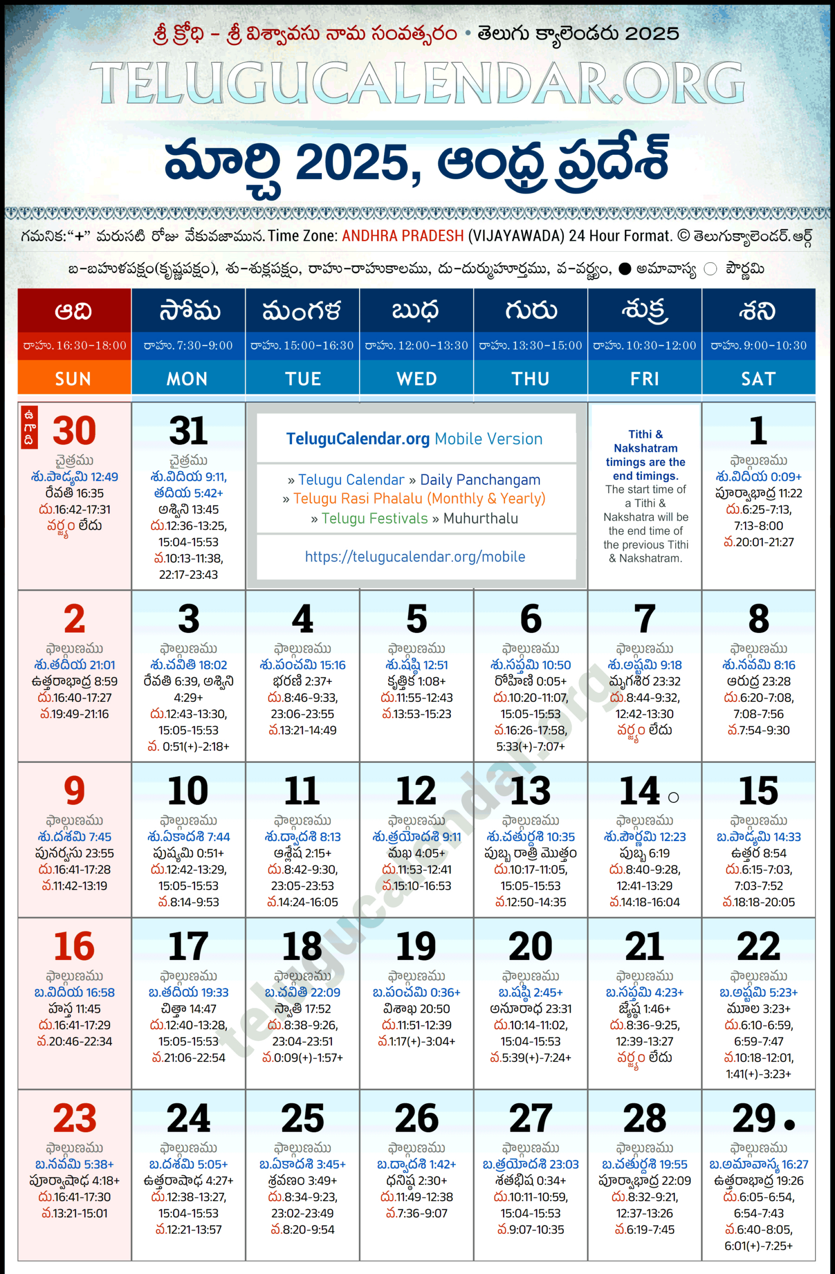 Andhra Pradesh Telugu Calendar 2025 March Pdf Festivals for Telugu Calendar March 2025