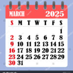 Briefkalender Für März 2025. Die Woche: Stock Vektorgrafik For Show Me A Calendar Of March 2025