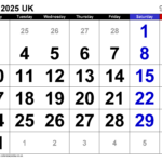 Calendar March 2025 Uk With Excel, Word And Pdf Templates For Calendar Month Of March 2025