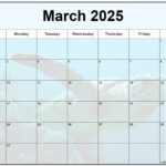 Collection Of March 2025 Photo Calendars With Image Filters. With Regard To March 2025 Printable Calendar Wiki