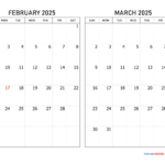 February And March 2025 Calendar | Calendar Quickly Intended For Feb And March Calendar 2025