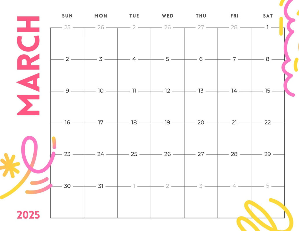 Free And Customizable March Templates With March Whiteboard Calendar Ideas 2025