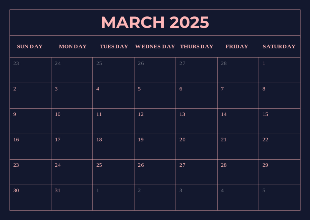 Free March 2025 Calendar With Moon Phases Template To Edit Online Intended For March Madness 2025 Calendar