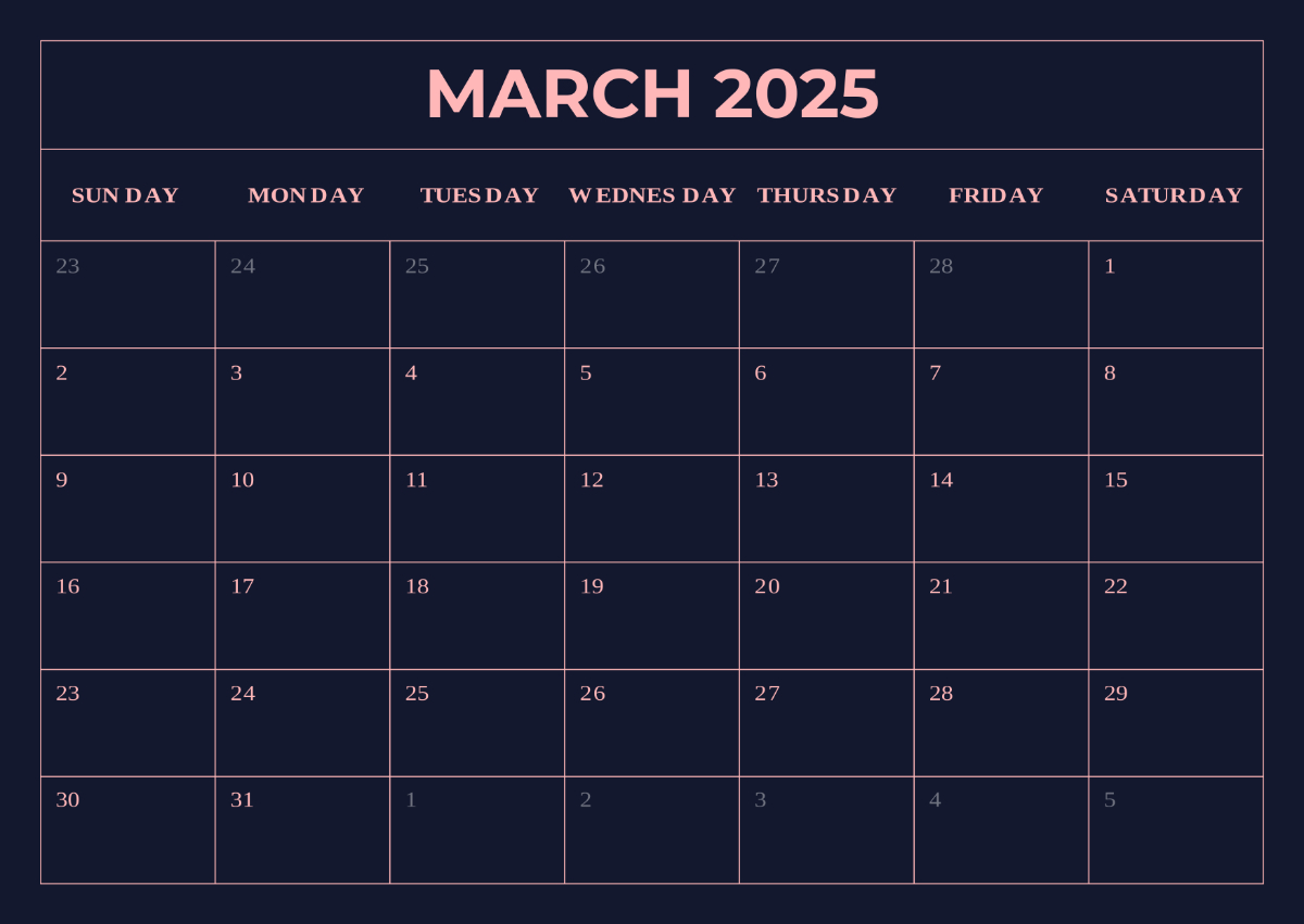 Free March 2025 Calendar With Moon Phases Template To Edit Online intended for March Madness 2025 Calendar