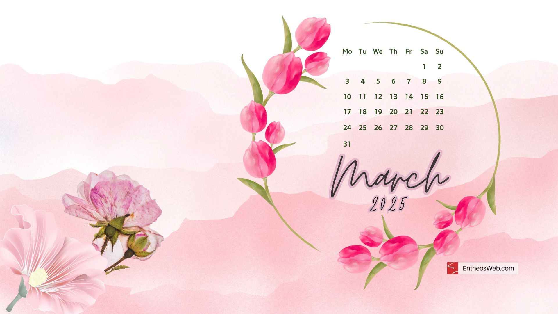 Free March 2025 Desktop Wallpaper Calendars | Entheosweb regarding March Calendar Wallpaper 2025