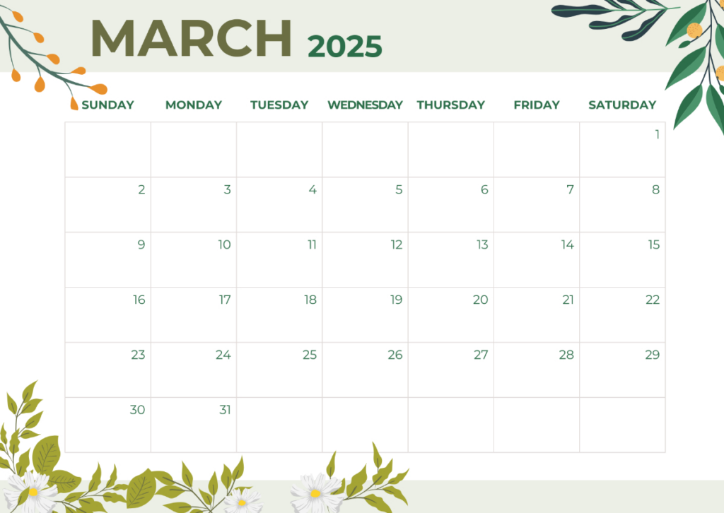 Free March 2025 Digital Calendar Template To Edit Online With Regard To March 2025 Editable Printable Calendar