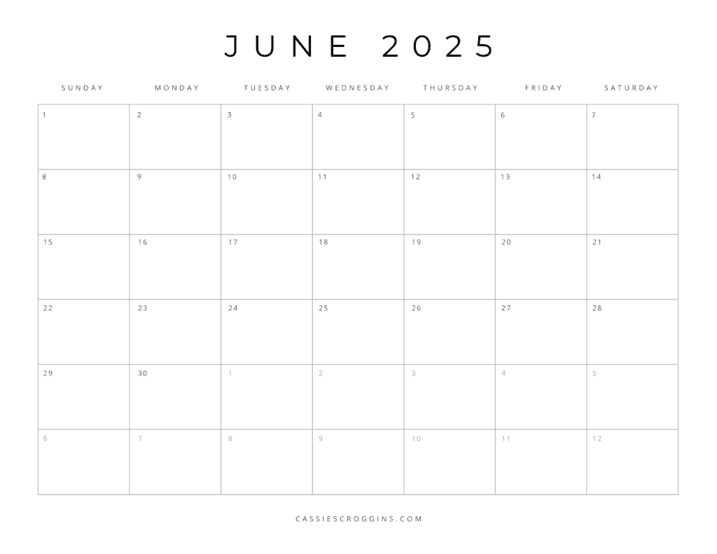 Free Printable 2025 Blank Calendar Templates (All 12 Months) in Blank March Calendar Printable 2025