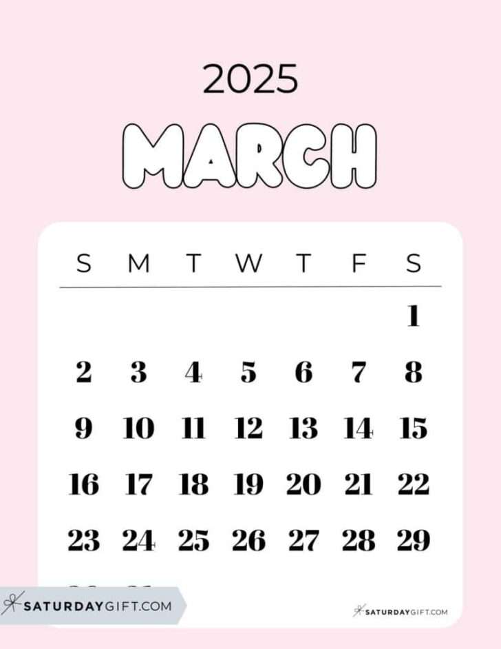 March 2025 Calendar Cute