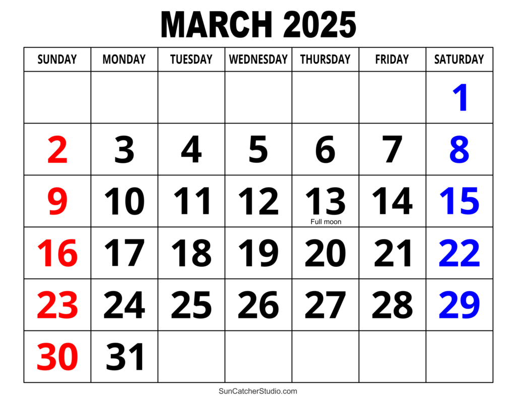 March 2025 Calendar (Free Printable) – Free Printables, Monograms Within March Calendar With Holidays 2025