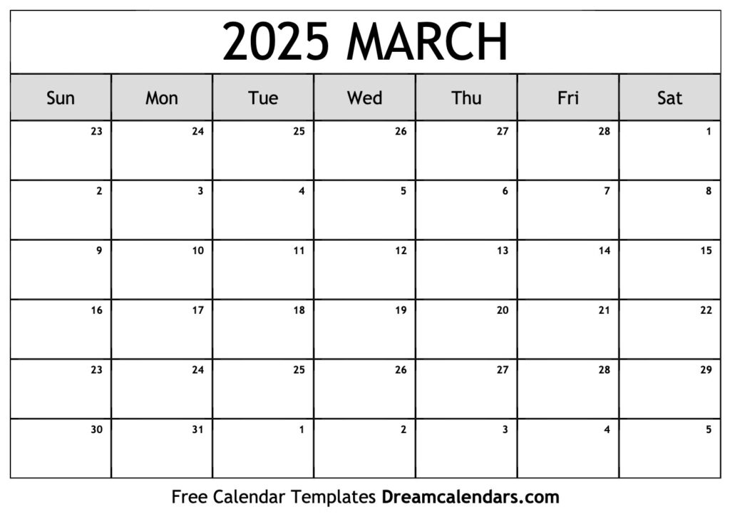 March 2025 Calendar   Free Printable With Holidays And Observances Within March 25 Calendar Printable