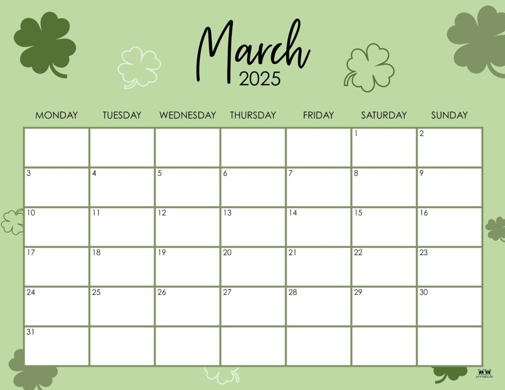 March 2025 Calendars - 107 Free Printables | Printabulls for March Month Calendar Printable 2025