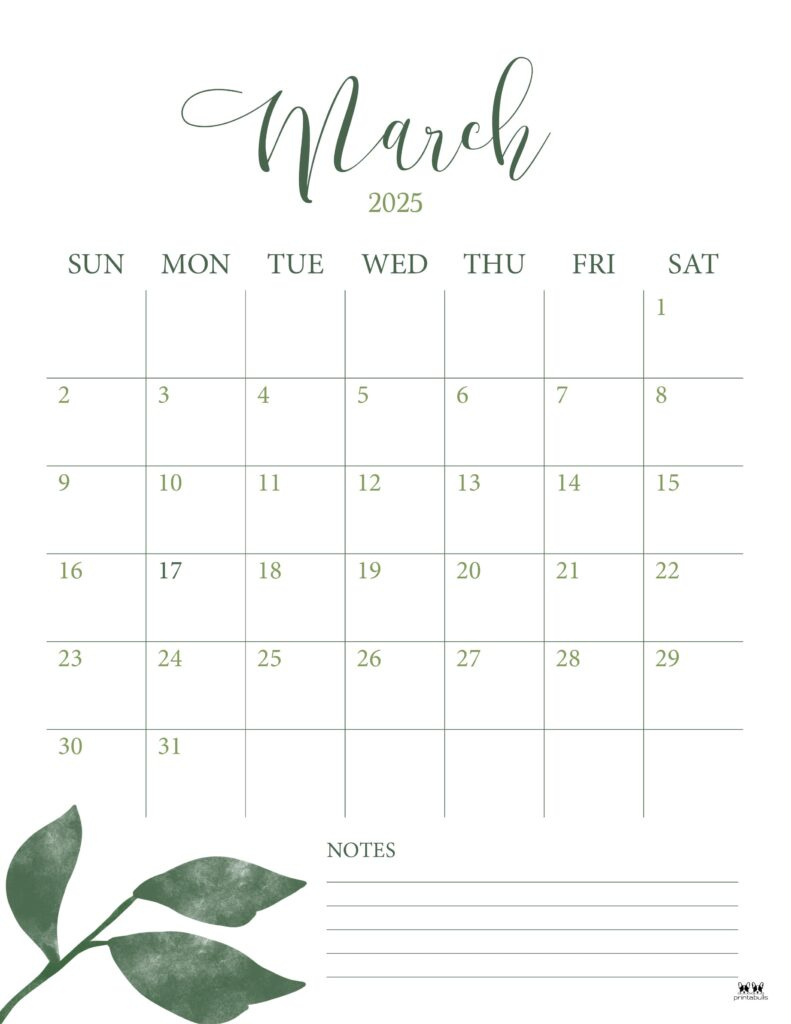 March 2025 Calendars - 107 Free Printables | Printabulls with Show Me March Calendar 2025