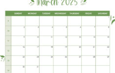 March 2025 Calendars – 107 Free Printables | Printabulls within March 2025 Calendar Printabulls