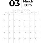 March 2025 Calendars   Free Printable & Fillable In Calendar Template March 2025 Printable