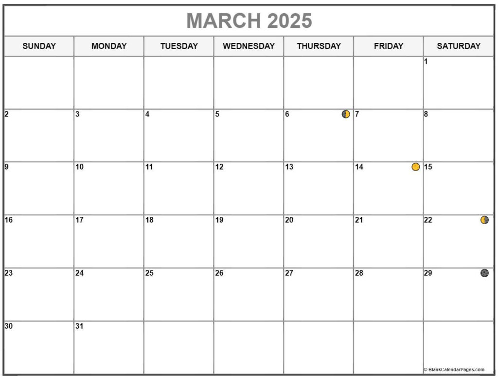 March 2025 Lunar Calendar | Moon Phase Calendar Throughout Lunar Calendar March 2025