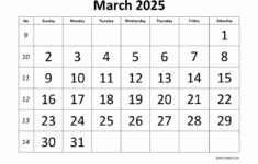 March 2025 Printable Calendars with regard to March 2025 Calendar Printable Word