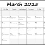 March 2025 With Holidays Calendar Intended For National Day Calendar March 2025