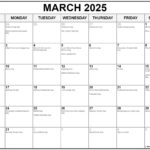 March 2025 With Holidays Calendar Throughout Calendar Events In March 2025