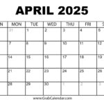 Printable April 2025 Calendar With Regard To Printable Calendar April 2024 To March 2025