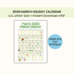 Printable March 2025 Holiday Calendar, Wacky Holidays, National In National Day Calendar March 2025