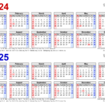 2024 2025 Two Year Calendar   Free Printable Pdf Templates Within August 2024 To May 2025 Calendar Printable
