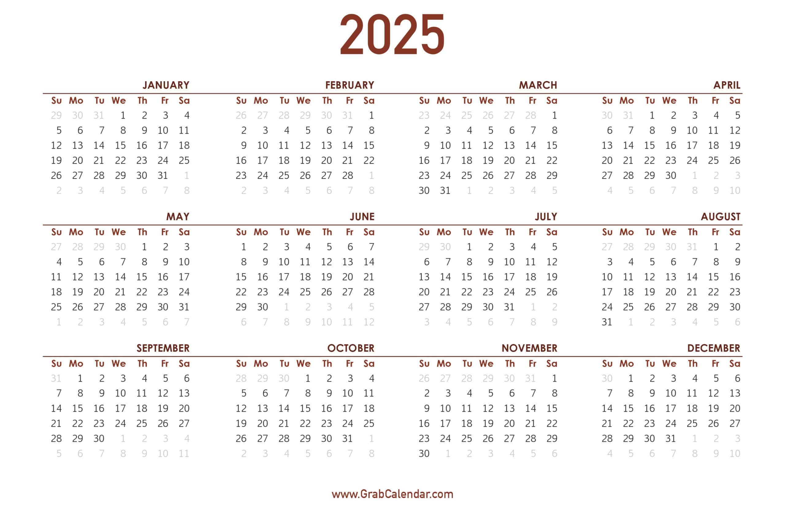 2025 Calendar - Grab Calendar inside May 2025 Calendar Printable Grab Calendar