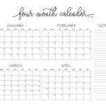 2025 Four Month Calendars   31 Free Printables | Printabulls For January Through May 2025 Printable Calendar
