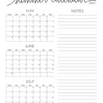 2025 Summer Calendars   27 Free Printables | Printabulls Throughout Calendar For May June And July 2025