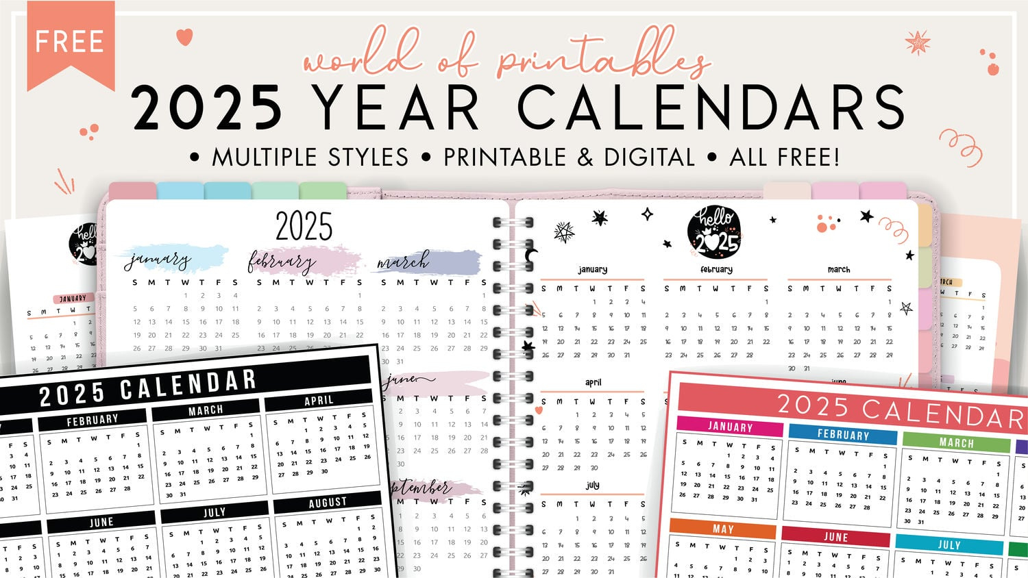 2025 Year Calendars - 70 Best Printables - World Of Printables within Fun May 2025 Pin-Up Calendar