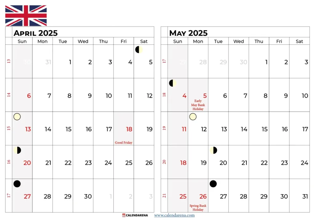 April 2025 Calendar Uk With Holidays Pertaining To April And May 2025 Calendar April 2025 Calendar Uk With Holidays Pertaining To April And May 2025 Calendar