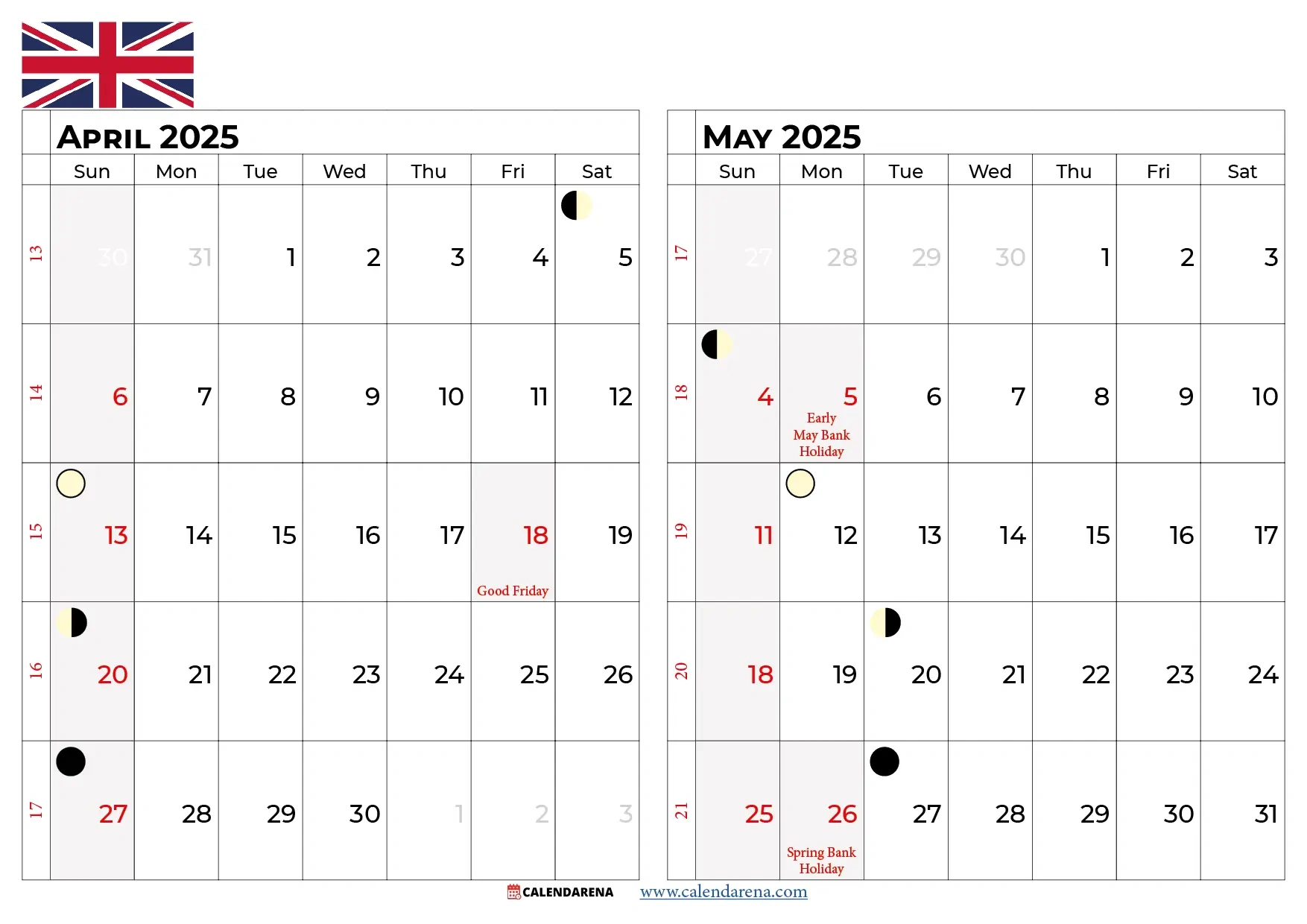 April 2025 Calendar Uk With Holidays pertaining to April and May 2025 Calendar