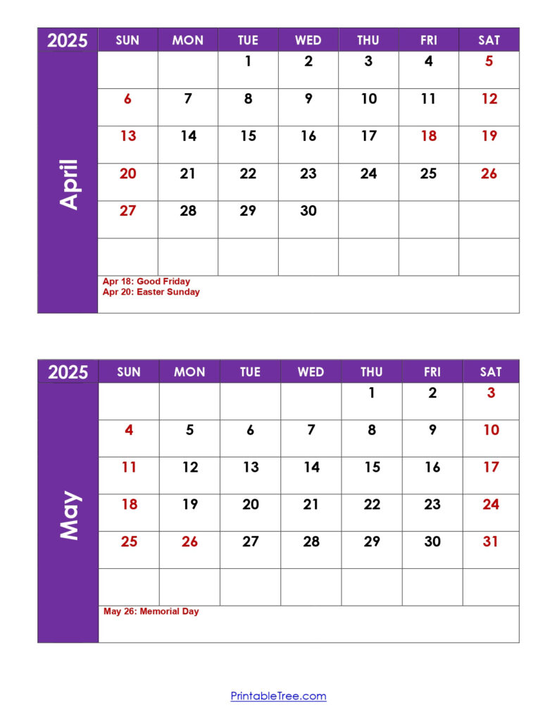 April And May 2025 Calendar Printable | Two Months Calendar For April And May Calendar 2025 April And May 2025 Calendar Printable | Two Months Calendar For April And May Calendar 2025