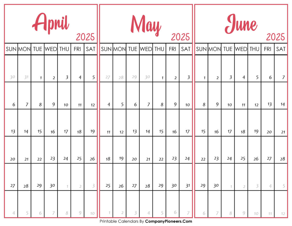 April May June 2025 Calendar Printable Template In April May And June 2025 Calendar April May June 2025 Calendar Printable Template In April May And June 2025 Calendar
