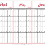 April May June 2025 Calendar Printable   Template Intended For April May June Calendar 2025
