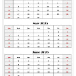 April To June 2025 Calendar Printable Pdf | Three Months Calendar In April May And June 2025 Calendar