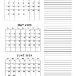 April To June 2025 Calendars (Q2): Free Printables Regarding Printable April May June 2025 Calendar
