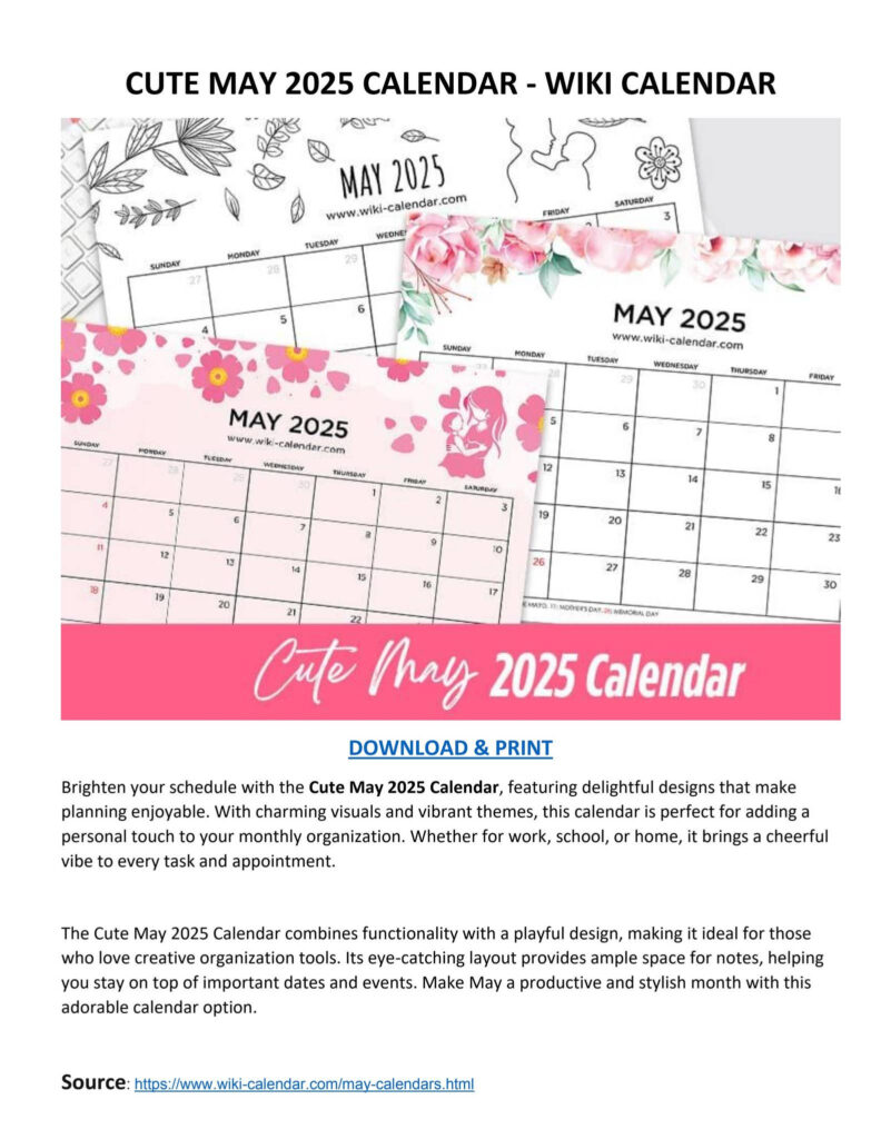 Cute May 2025 Calendar Wiki Calendarwiki Calendar Issuu In Wiki Calendar May 2025 Cute May 2025 Calendar Wiki Calendarwiki Calendar Issuu In Wiki Calendar May 2025