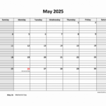 Free Download Printable May 2025 Calendar, Large Box Grid, Space Inside May 2025 Printable Calendar With Lines