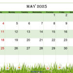 Free May 2025 Calendar Printable Pdf Template With Holidays Pertaining To May 2025 Green Calendar