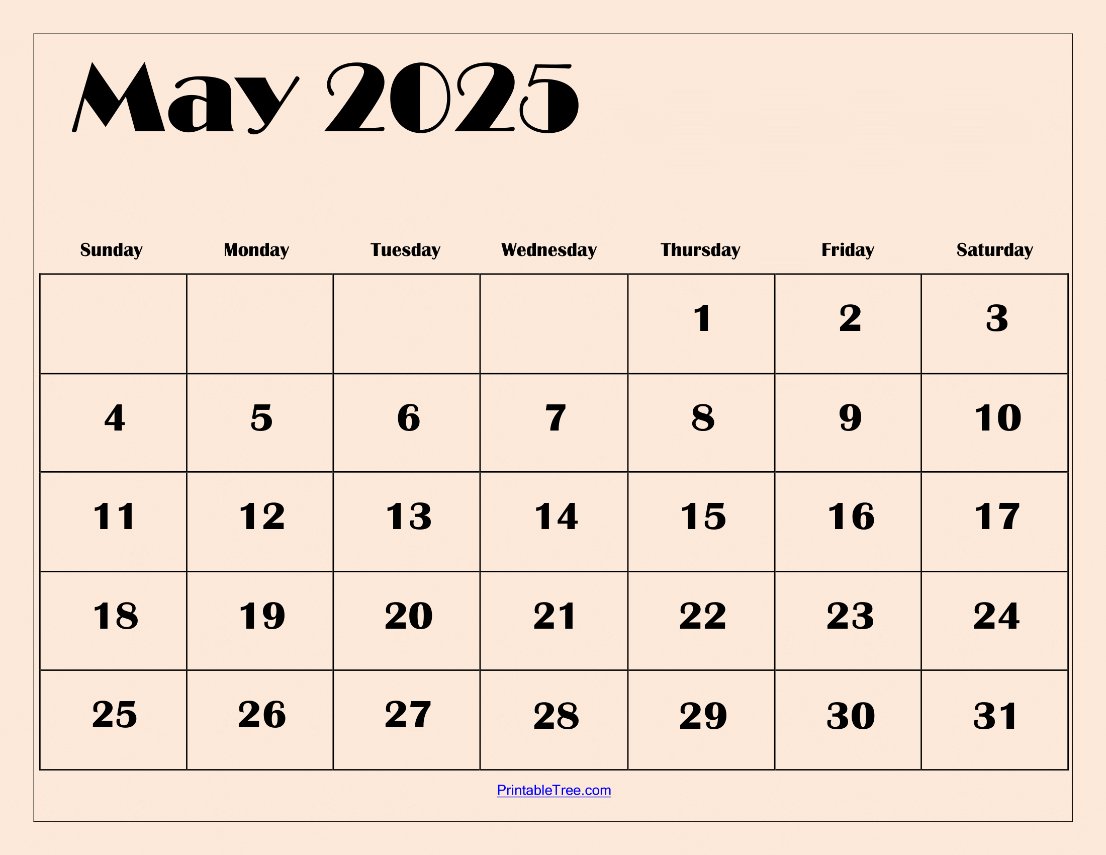Free May 2025 Calendar Printable Pdf Template With Holidays pertaining to May 2025 Pin-Up Calendar