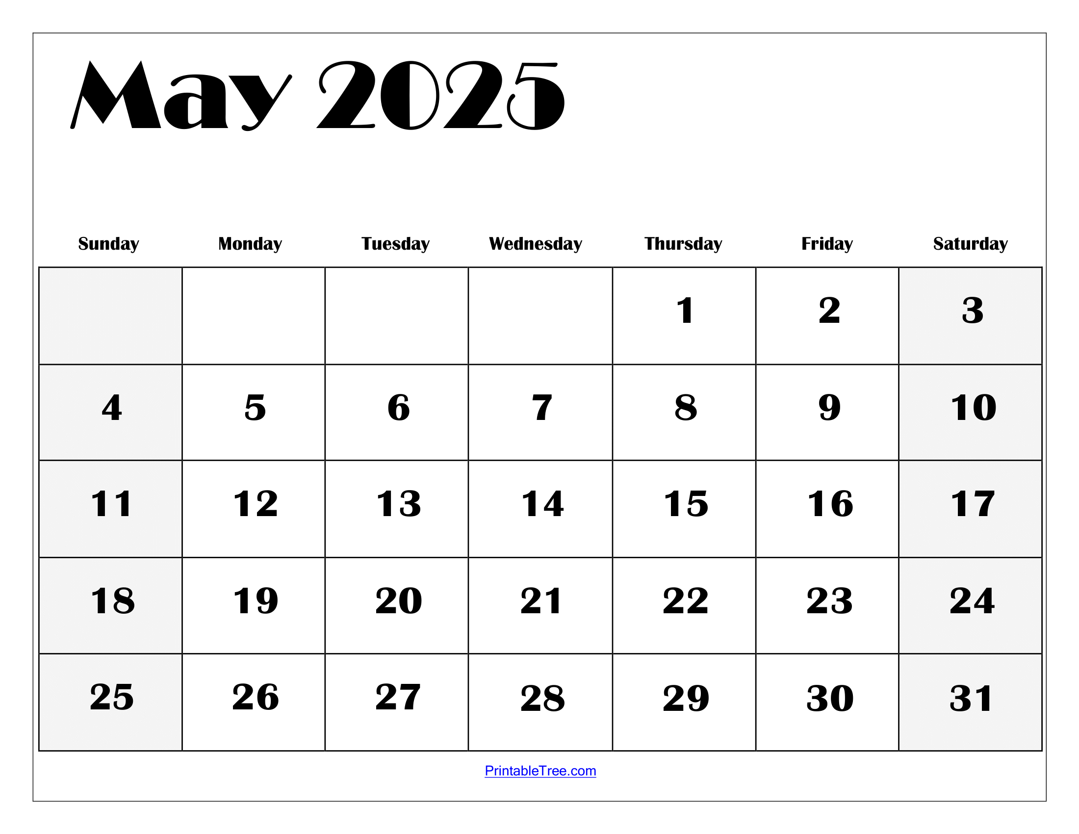 Free May 2025 Calendar Printable Pdf Template With Holidays regarding May 2025 Calendar Printable Wiki