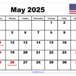 Free May 2025 Calendar Printable Pdf Template With Holidays Throughout May Calendar 2025 With Holidays