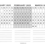 Free Printable January To March 2025 Calendar   Calendarkart In January Through May 2025 Printable Calendar