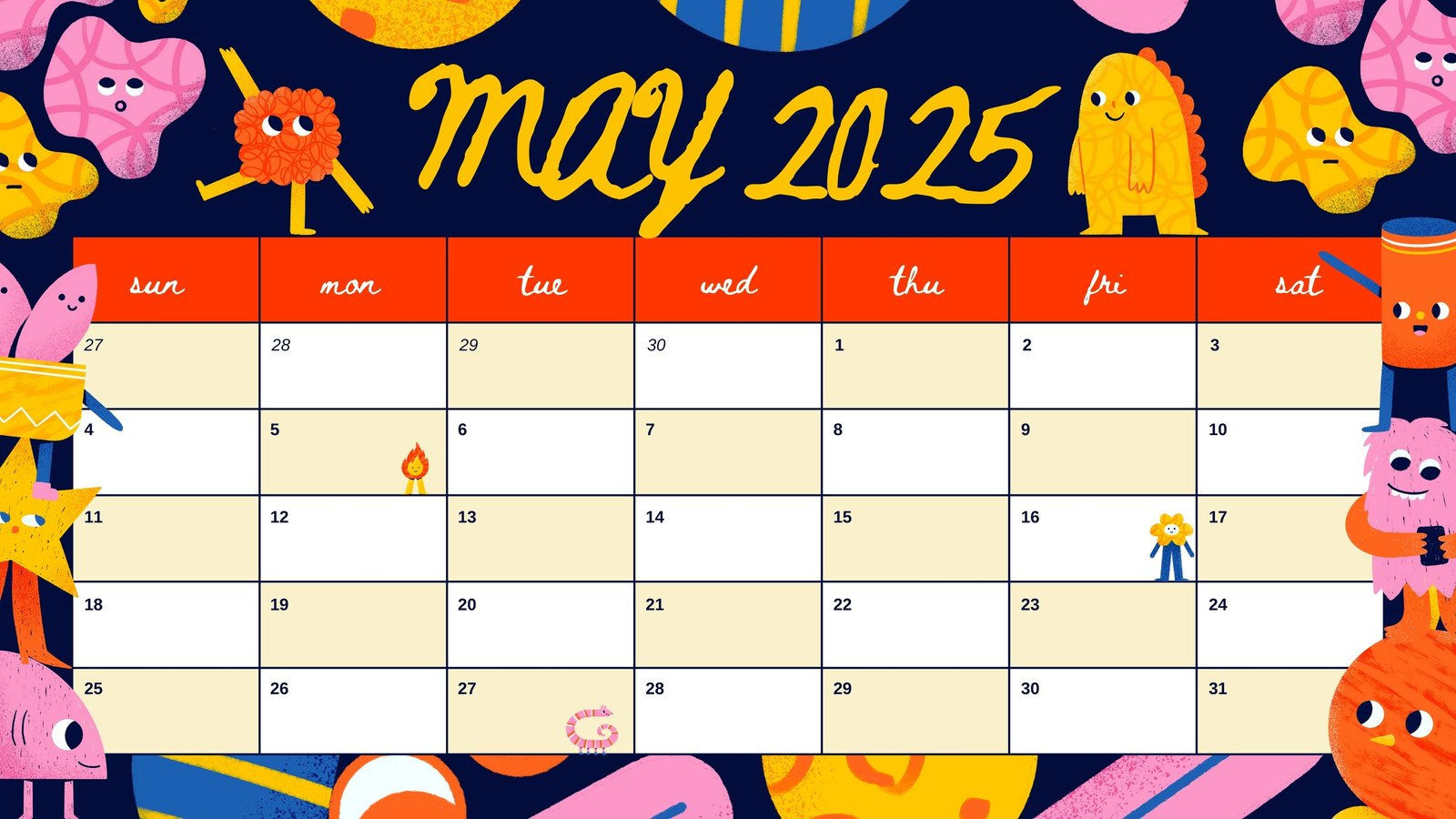 Free To Edit And Print May 2025 Calendar Templates | Canva inside Fun May 2025 Calendar
