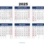 January To June 2025 Calendar Printable Pdf | Si Months Calendar Throughout January Through May 2025 Printable Calendar