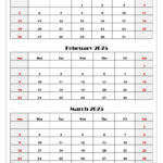 January To March 2025 Calendar | Three Months Calendar For January Through May 2025 Printable Calendar