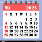 Letter Calendar For May 2025. The Week Begins On Sunday. Time Pertaining To 2025 Calendar May Month