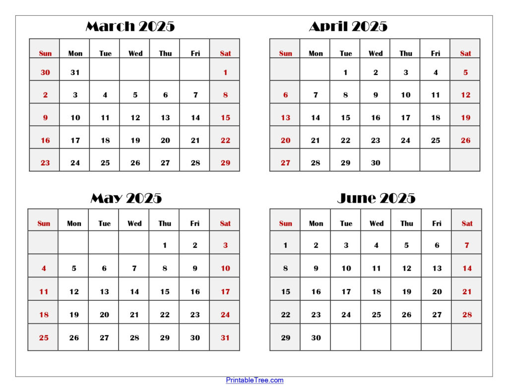 March To June 2025 Calendar Printable Pdf | Four Months Calendar In March April May June 2025 Calendar Printable March To June 2025 Calendar Printable Pdf | Four Months Calendar In March April May June 2025 Calendar Printable